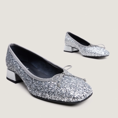 Ballerines à bouts ronds argent