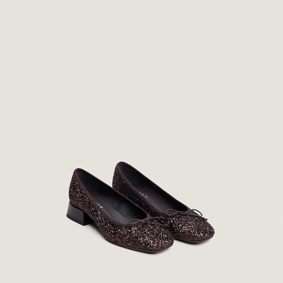 Ballerines à bouts ronds marron foncé