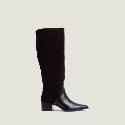 Bottes à talon et bouts pointus marron foncé