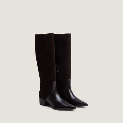 Bottes à talon et bouts pointus marron foncé