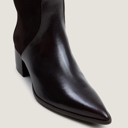 Bottes à talon et bouts pointus marron foncé