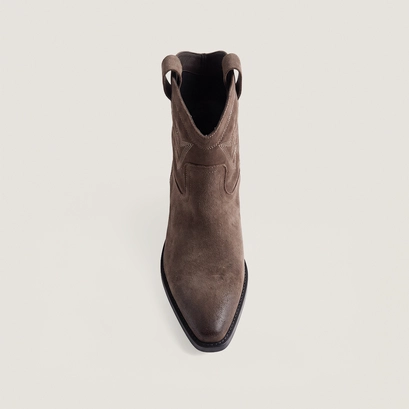 Bottines à bouts pointus taupe