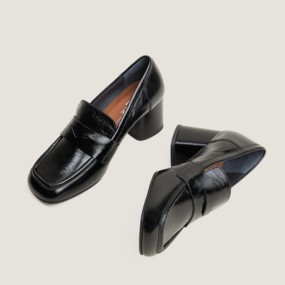 Mocassins à bouts carrés noir