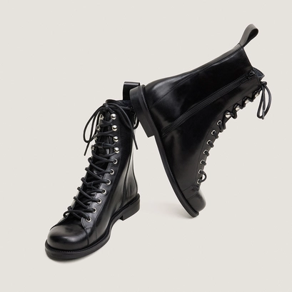 Boots à bouts ronds noir