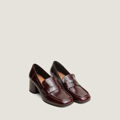 Mocassins à bouts carrés marron foncé