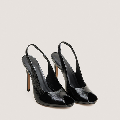 Escarpins à bouts ronds en vernis plissé noir | FATALE | Jonak