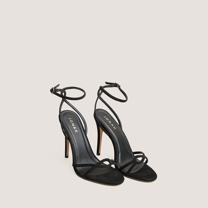 Sandales à talons hauts en velours noir | FABULEUSE | Jonak