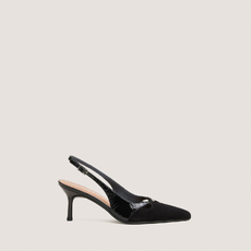 Escarpins &agrave; talon noir
