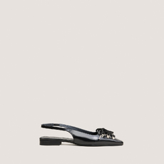 Ballerines slingbacks &agrave; lacets noir