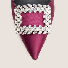 Escarpins slingbacks &agrave; bouts pointus bordeaux