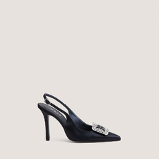 Escarpins slingbacks &agrave; bouts pointus noir