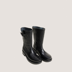 Boots &agrave; bouts ronds noir
