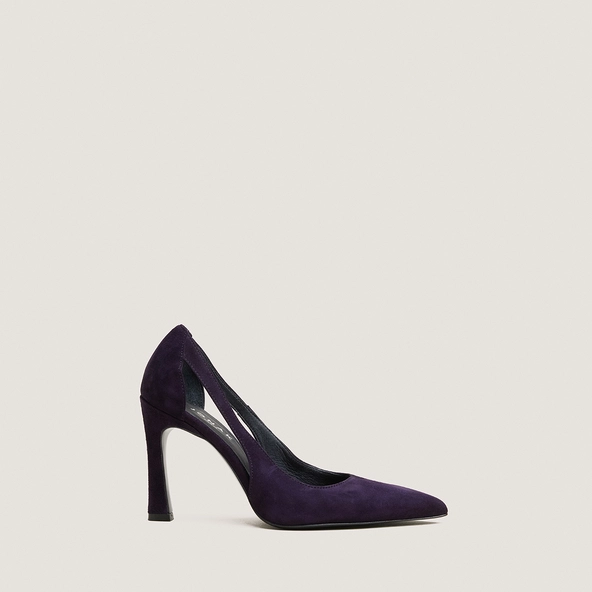 Escarpins à talons et bouts pointus en velours violet | DEDGAR | Jonak