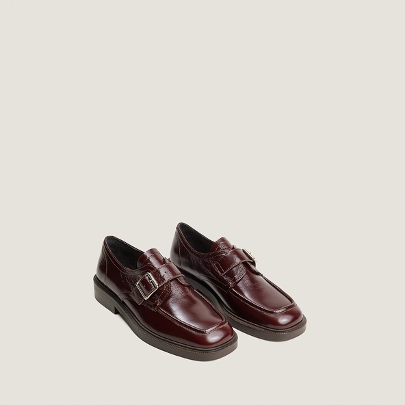 Derbies à boucle en cuir vieilli chocolat | DAMELIA | Jonak