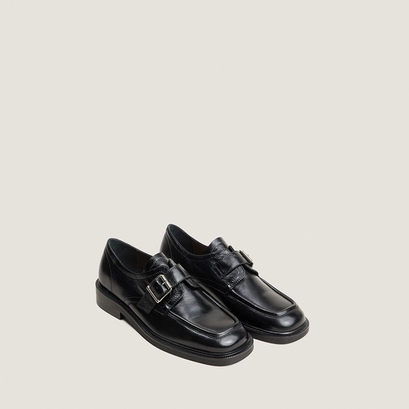 Derbies à boucle en cuir vieilli noir | DAMELIA | Jonak