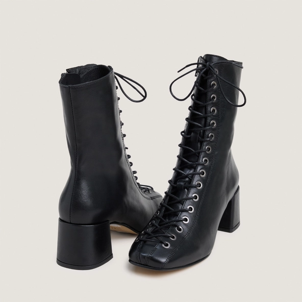 Bottine à talon en cuir noir | VAMELINE | Jonak