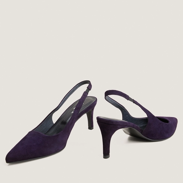 Escarpins &agrave; talon en velours violet | DIAMANTELLE | Jonak