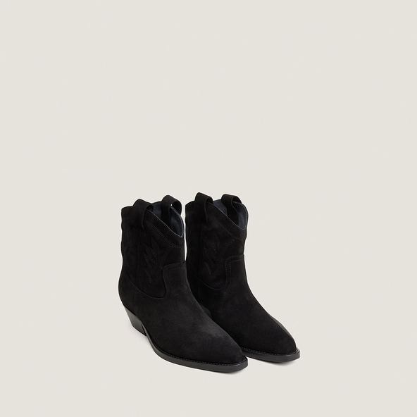 Bottines à bouts pointus en croûte noire | DELUS | Jonak