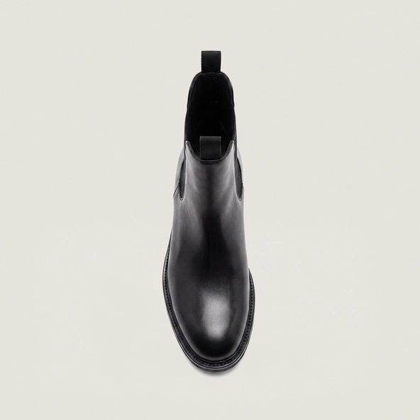Boots à bouts ronds en cuir noir | DOOTS | Jonak
