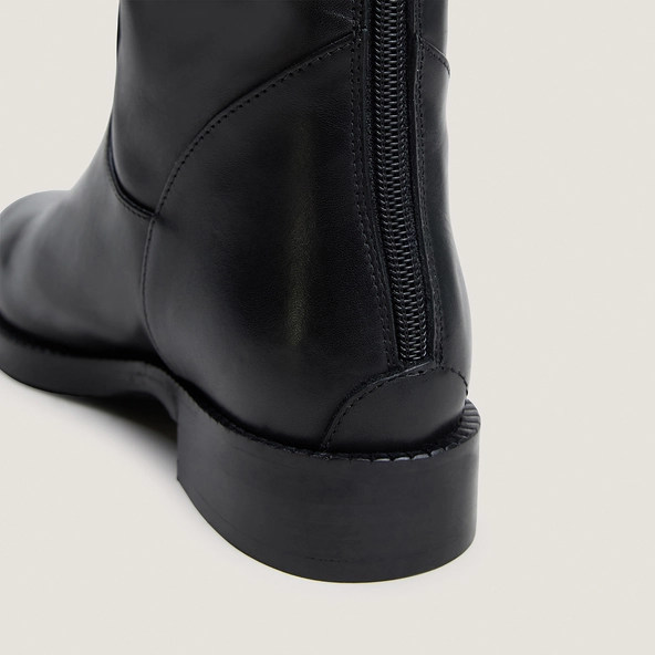 Bottes à talon en cuir noir taille mollet L | FLEUR | Jonak