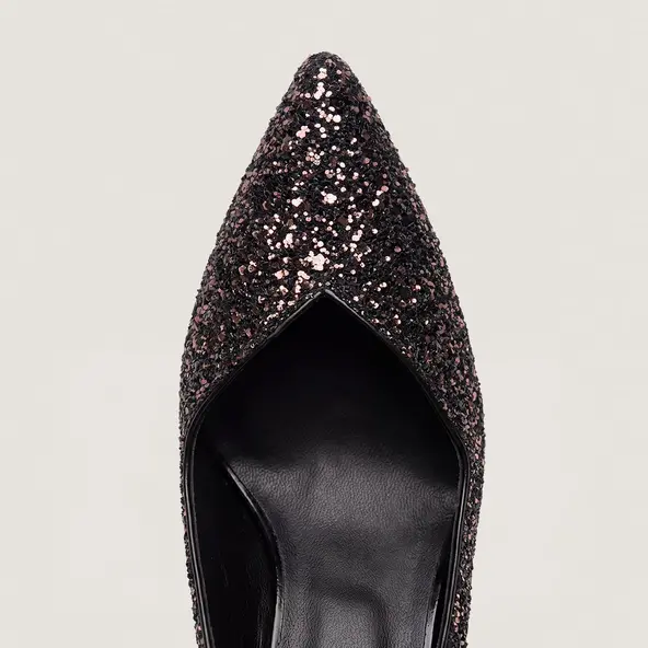 Escarpins slingbacks et à bouts pointus en glitter marron | DILETTO | Jonak