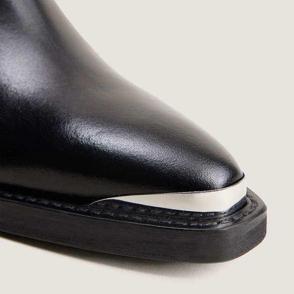Boots &agrave; talon en cuir noir | DELIRIO | Jonak
