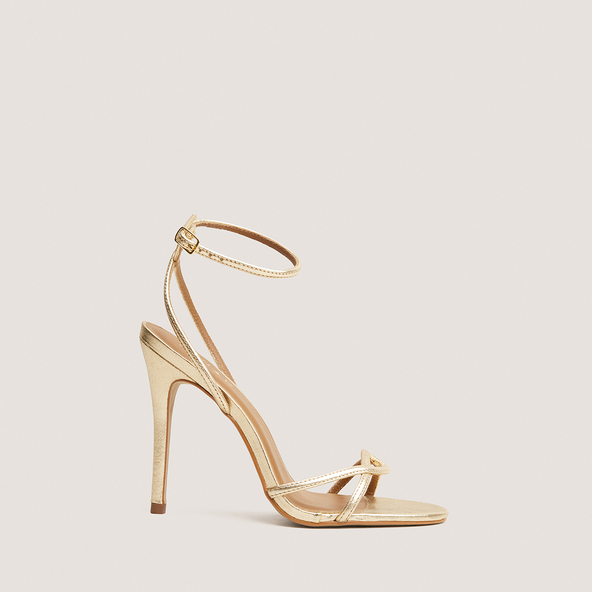 Sandales &agrave; talons hauts en cuir m&eacute;tallis&eacute; or | FABULEUSE | Jonak