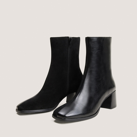 Bottines &agrave; talon noir