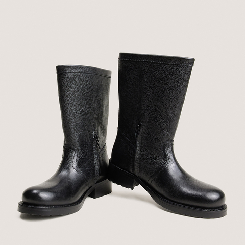 Boots &agrave; bouts ronds noir