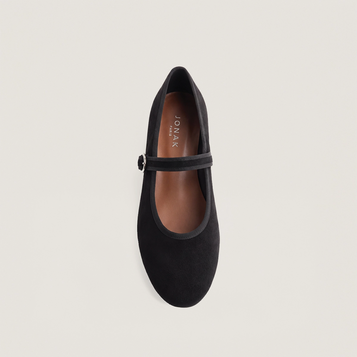 Ballerines à brides et boucles ajustables en velours noir | DEESSE | Jonak