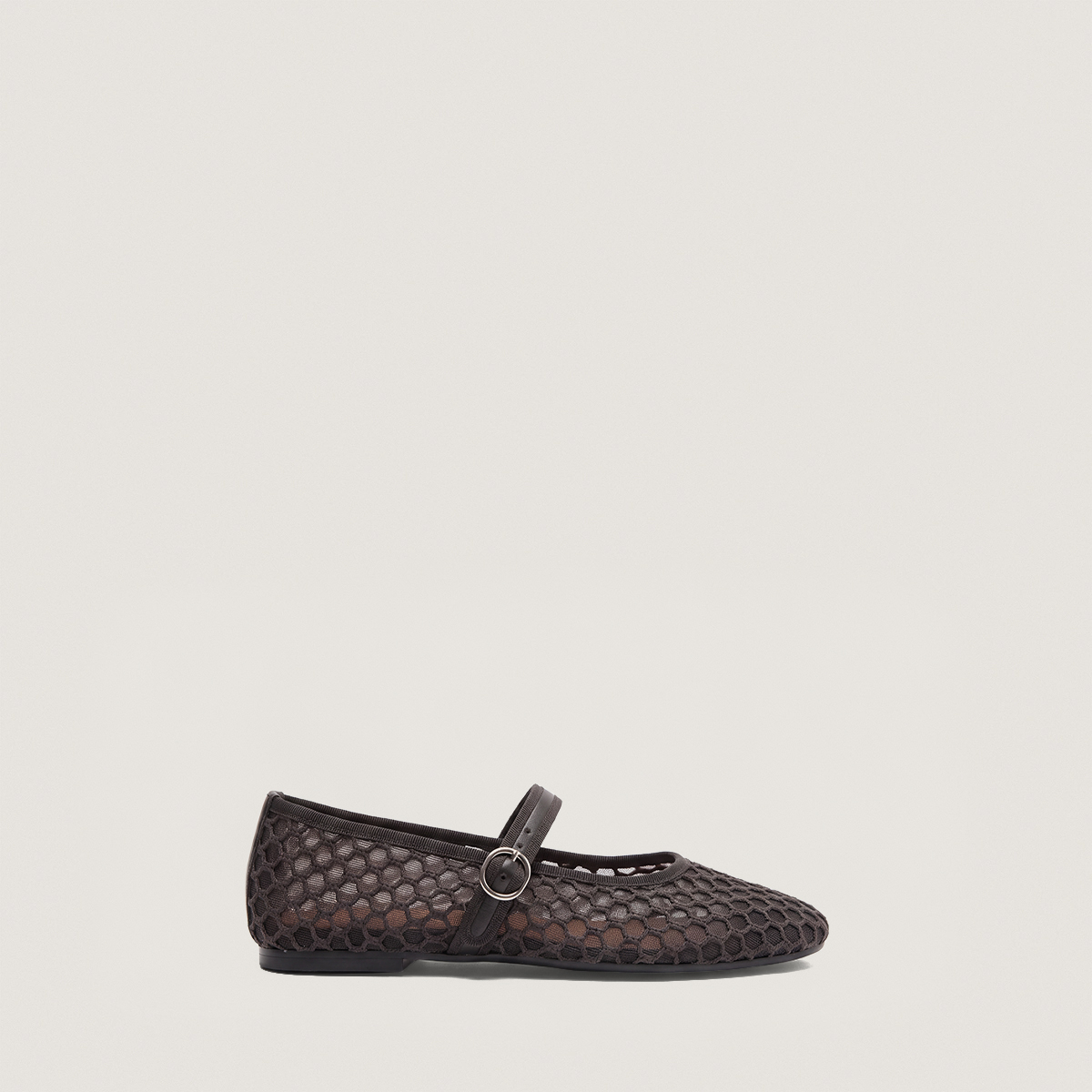 Ballerines &agrave; brides en mesh marron et cuir marron | DEESSIA | Jonak