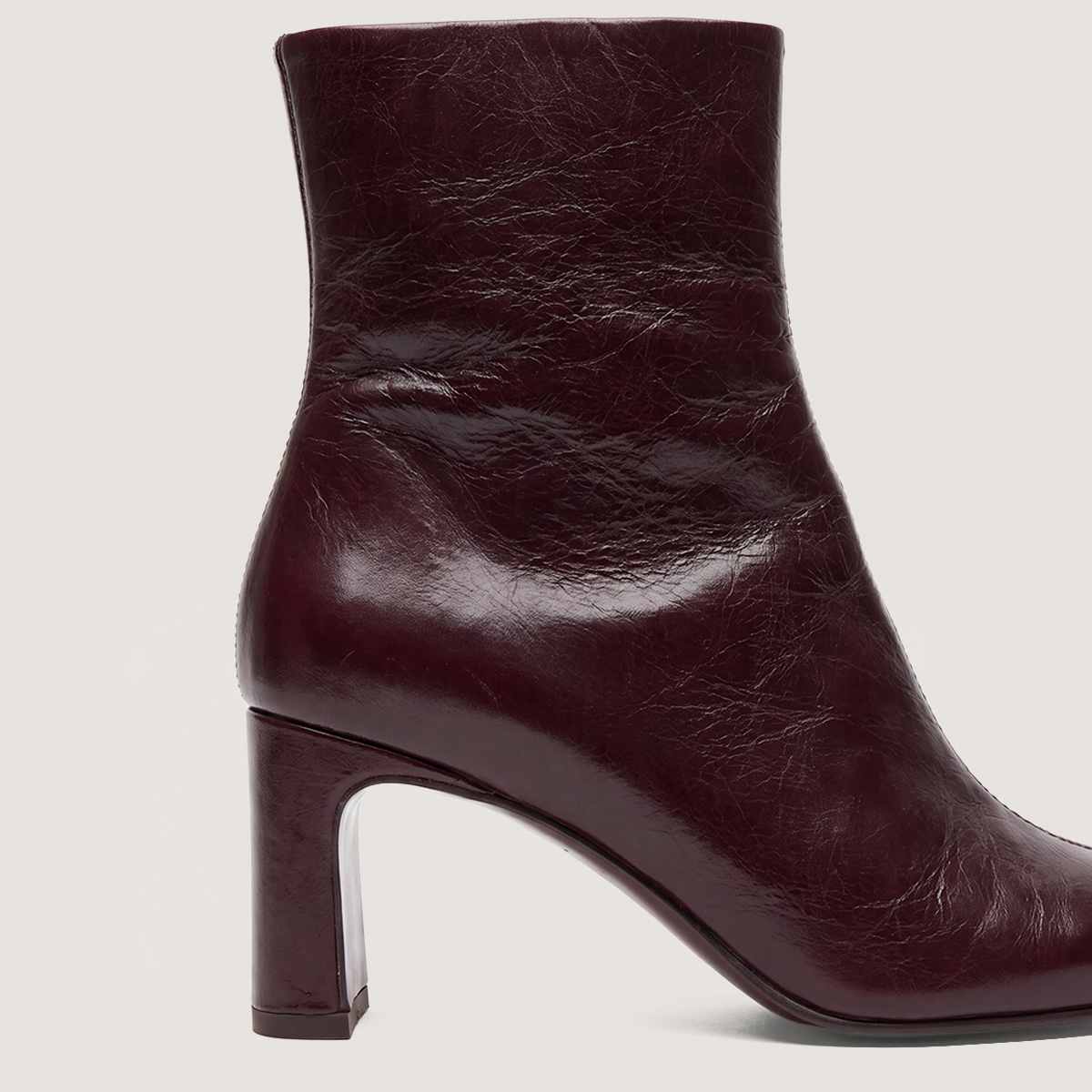 Bottines &agrave; bouts carr&eacute;s marron fonc&eacute;