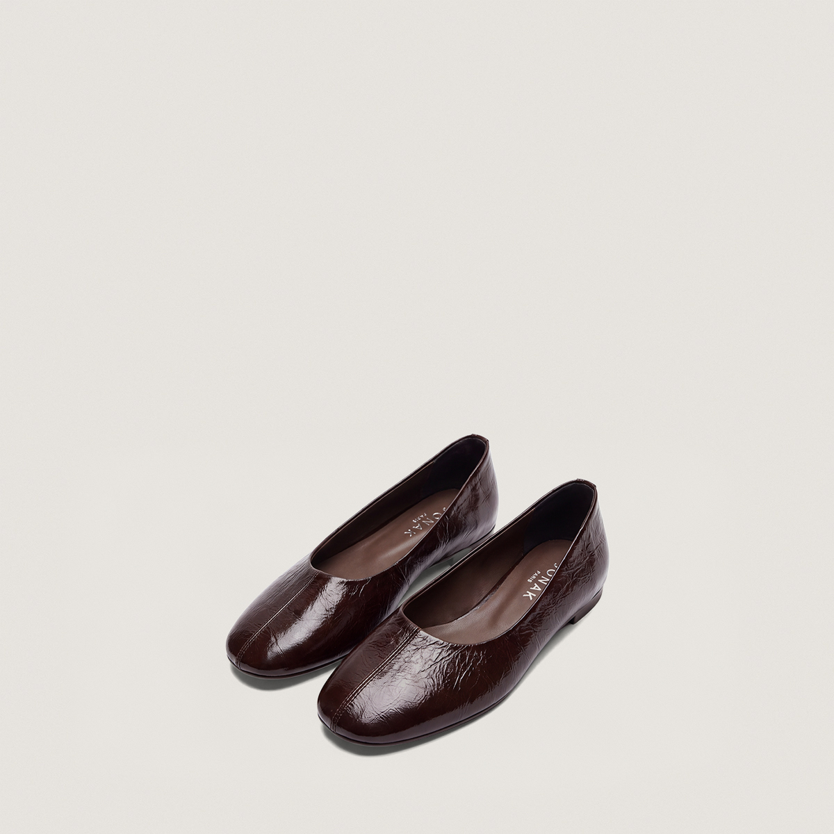 Ballerines &agrave; bouts ronds marron