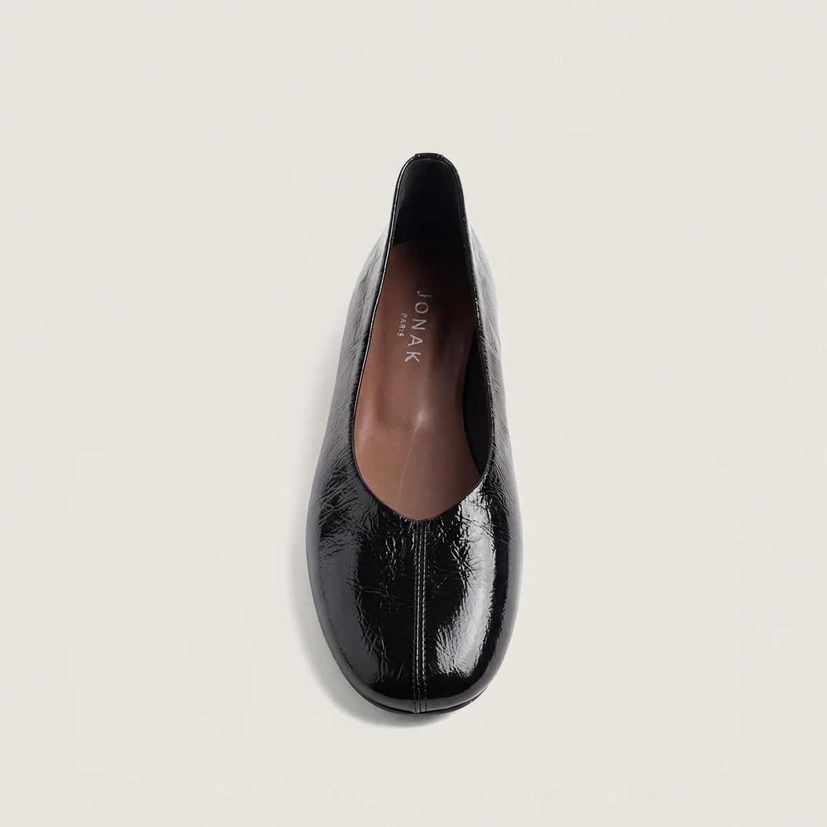 Ballerines à bouts ronds en cuir brillant noir | DALLETUS | Jonak
