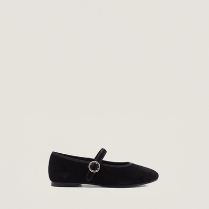 Ballerines à brides et boucles ajustables noir