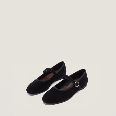 Ballerines à brides et boucles ajustables noir