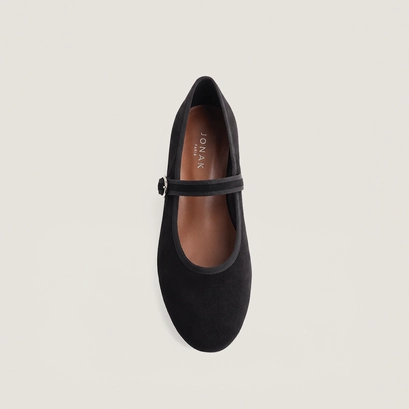 Ballerines à brides et boucles ajustables noir
