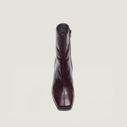 Bottines &agrave; bouts carr&eacute;s en cuir vieilli chocolat | DAG | Jonak