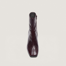 Bottines &agrave; bouts carr&eacute;s marron fonc&eacute;