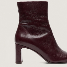 Bottines &agrave; bouts carr&eacute;s marron fonc&eacute;