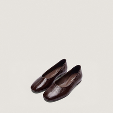 Ballerines &agrave; bouts ronds marron