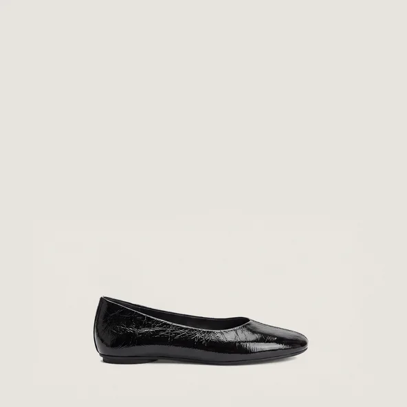 Ballerines à bouts ronds en cuir brillant noir | DALLETUS | Jonak