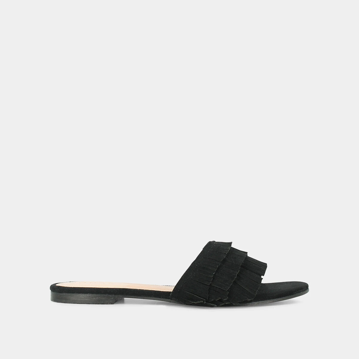 Mules en velours noir &agrave; franges | WENDY | Jonak