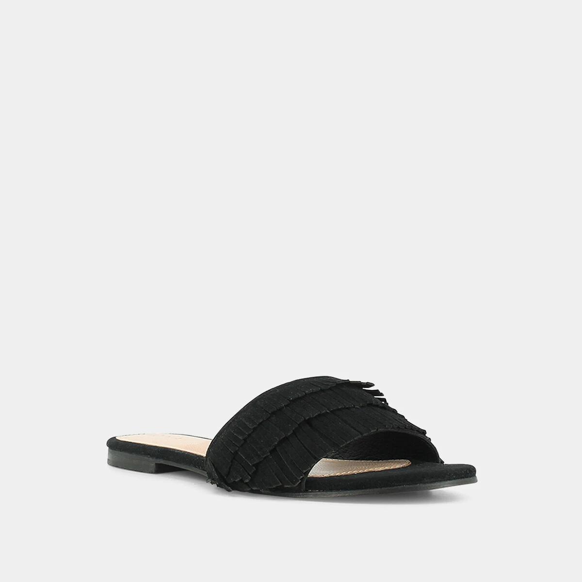 Mules en velours noir &agrave; franges | WENDY | Jonak