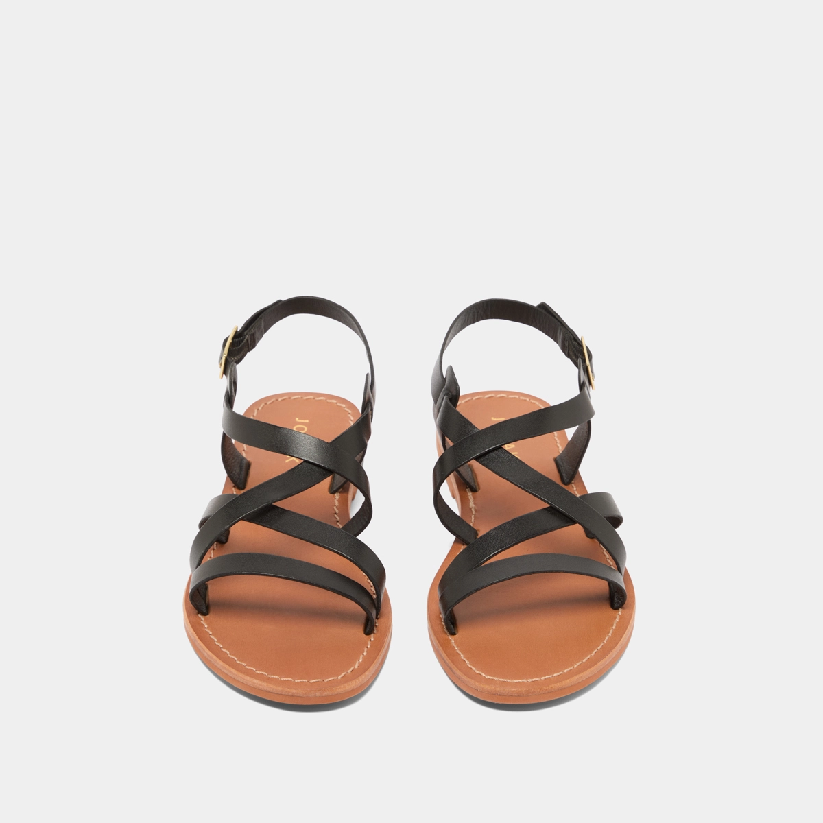 Nu-pieds à brides en cuir noir | WISCHIA | Jonak