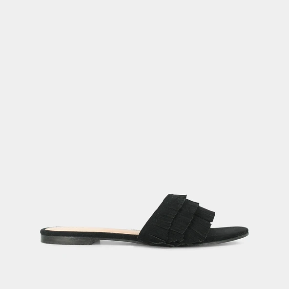 Mules en velours noir &agrave; franges | WENDY | Jonak