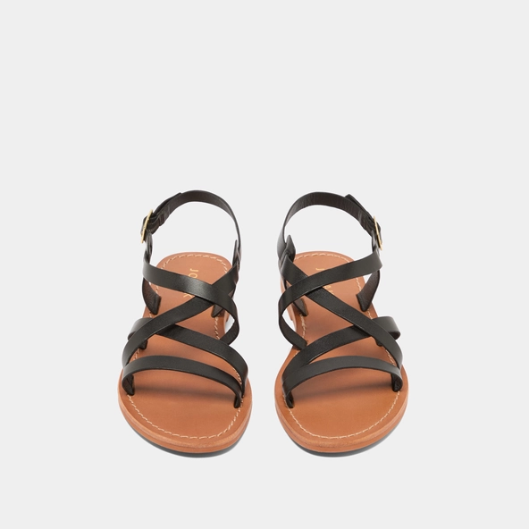 Nu-pieds à brides en cuir noir | WISCHIA | Jonak