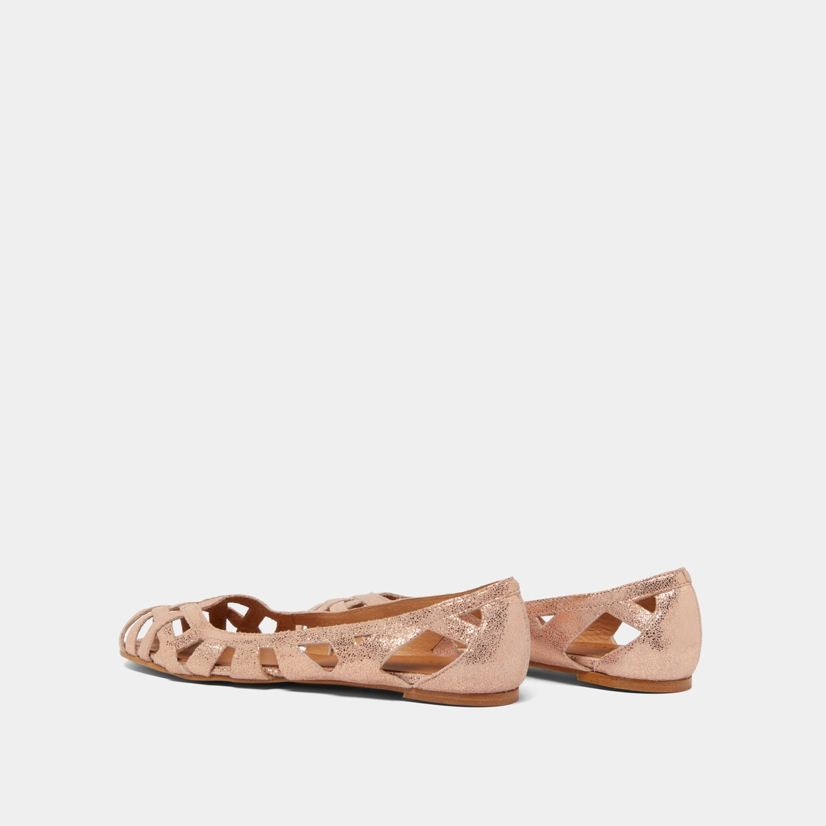 Ballerines ajourées en croûte laminée cuivre | DERAY | Jonak