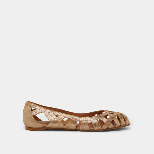 Ballerines ajourées en croûte laminée platine | DERAY | Jonak