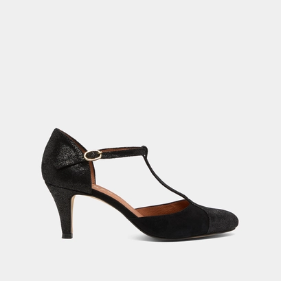 Salom&eacute;s &agrave; talons en velours noir | 10714